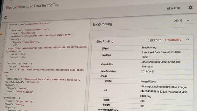 Structured Data Cheat Sheet